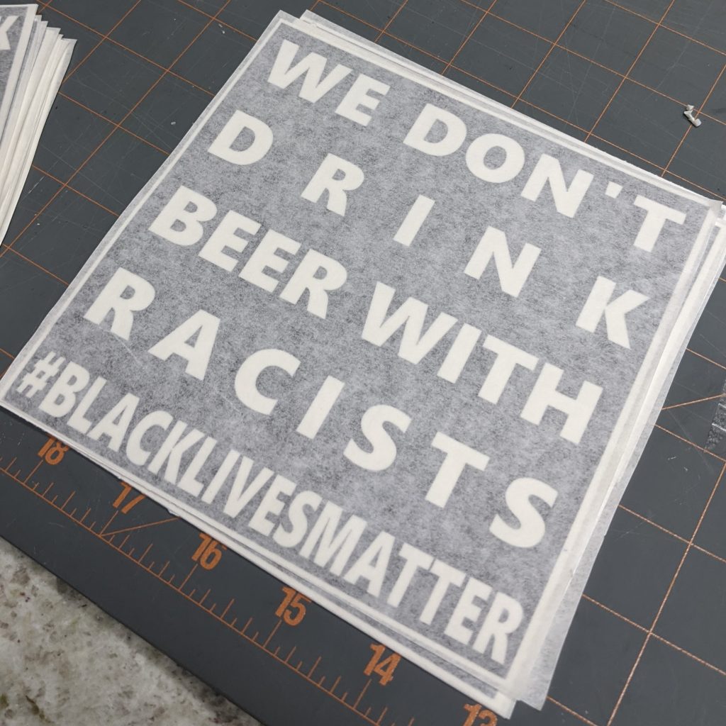 Sticker on a beer glass